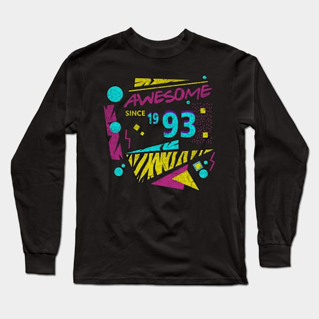 Awesome Since 1993-93’s Birthday Celebration, 41st Birthday Long Sleeve T-Shirt by ysmnlettering